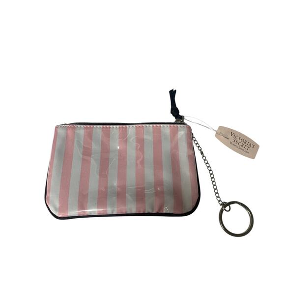 Victoria's Secret NWT Striped Coin Purse with Key Chain - Picture 4 of 10